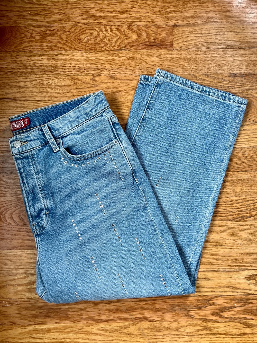 Lucky Brand Rhinestone 90’s Loose High Rise Crop